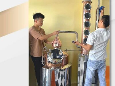 Tháp chưng cất rượu 30-35kg gạo - Đồng